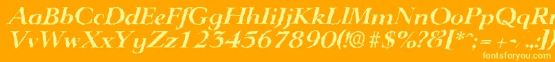 LingwoodrandomBolditalic Font – Yellow Fonts on Orange Background