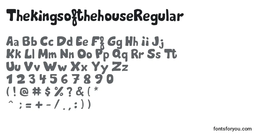 A fonte ThekingsofthehouseRegular – alfabeto, números, caracteres especiais