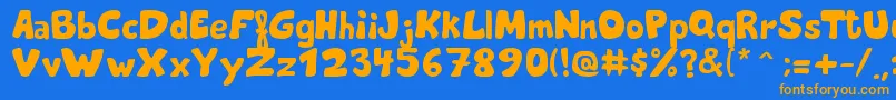 Fonte ThekingsofthehouseRegular – fontes laranjas em um fundo azul
