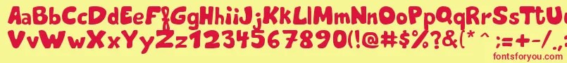 ThekingsofthehouseRegular Font – Red Fonts on Yellow Background