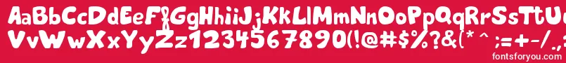 Fonte ThekingsofthehouseRegular – fontes brancas em um fundo vermelho