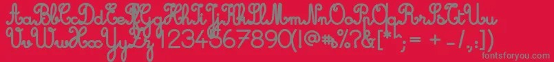 Cursive Standard Bold-Schriftart – Graue Schriften auf rotem Hintergrund