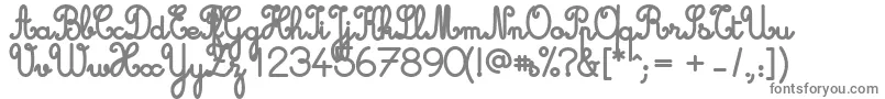 Cursive Standard Bold-fontti – harmaat kirjasimet valkoisella taustalla