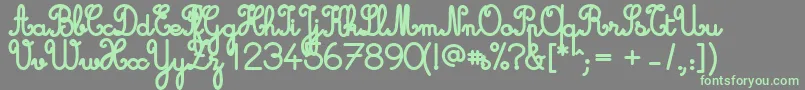 Fonte Cursive Standard Bold – fontes verdes em um fundo cinza