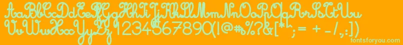 Cursive Standard Bold Font – Green Fonts on Orange Background