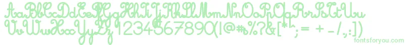 Cursive Standard Bold Font – Green Fonts on White Background