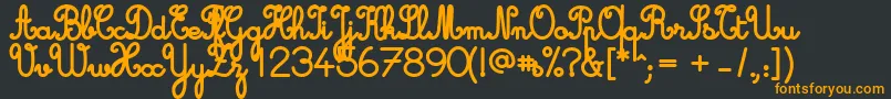 Cursive Standard Bold-Schriftart – Orangefarbene Schriften auf schwarzem Hintergrund