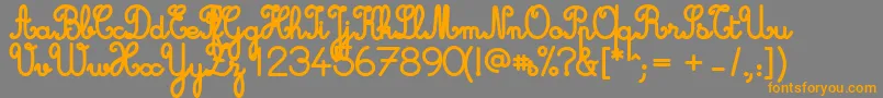 Cursive Standard Bold-Schriftart – Orangefarbene Schriften auf grauem Hintergrund
