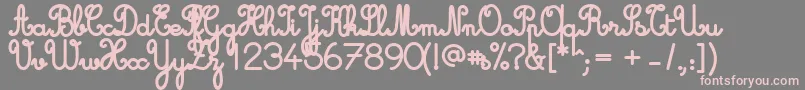 Cursive Standard Bold-Schriftart – Rosa Schriften auf grauem Hintergrund