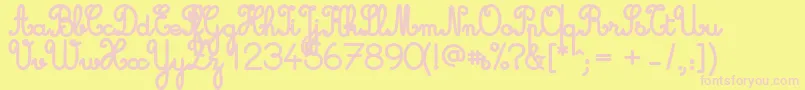 Cursive Standard Bold Font – Pink Fonts on Yellow Background