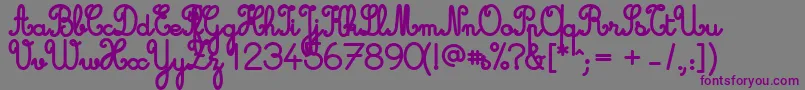 フォントCursive Standard Bold – 紫色のフォント、灰色の背景