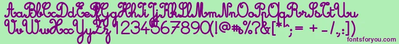 Шрифт Cursive Standard Bold – фиолетовые шрифты на зелёном фоне