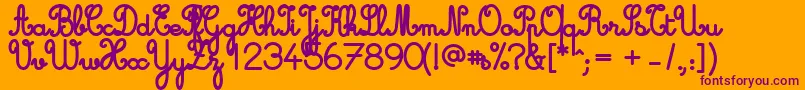 Cursive Standard Bold Font – Purple Fonts on Orange Background