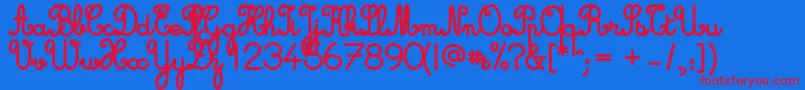 Cursive Standard Bold Font – Red Fonts on Blue Background