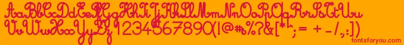 Fonte Cursive Standard Bold – fontes vermelhas em um fundo laranja