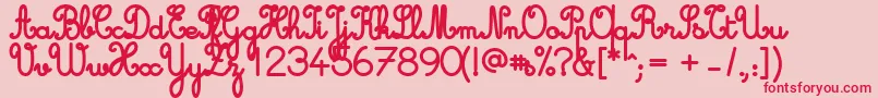 フォントCursive Standard Bold – ピンクの背景に赤い文字