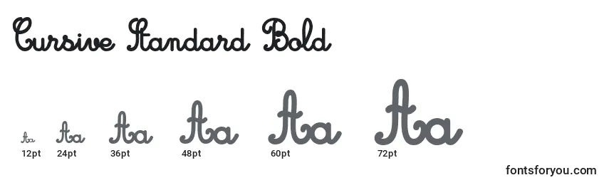 Größen der Schriftart Cursive Standard Bold