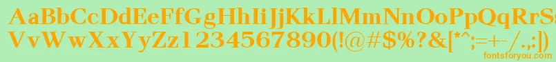 Pax2Bold Font – Orange Fonts on Green Background