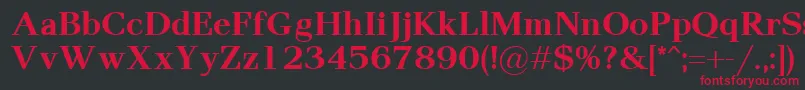 フォントPax2Bold – 黒い背景に赤い文字