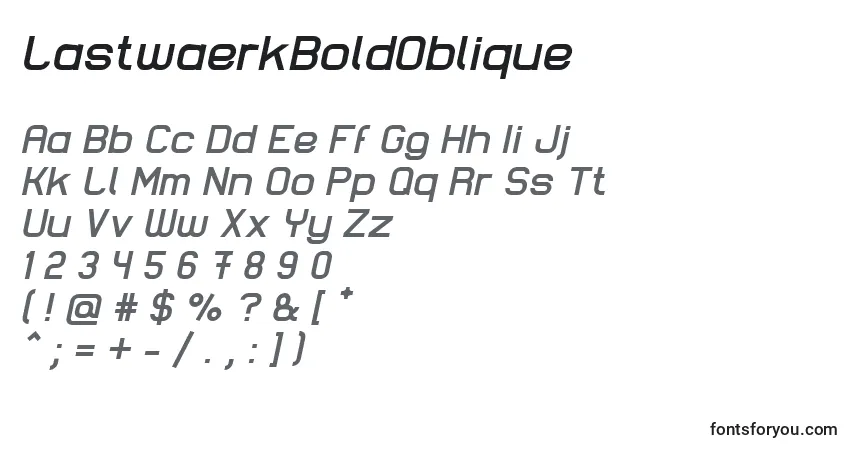 Schriftart LastwaerkBoldOblique – Alphabet, Zahlen, spezielle Symbole