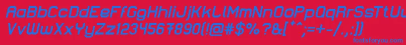 フォントLastwaerkBoldOblique – 赤い背景に青い文字