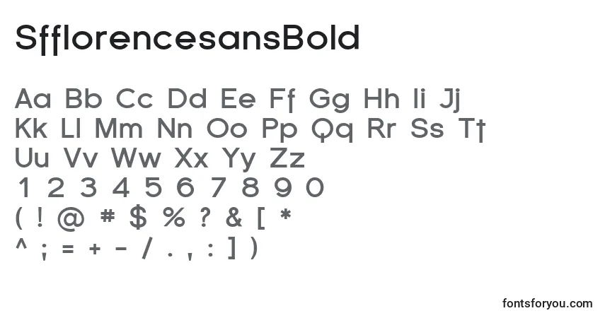 Шрифт SfflorencesansBold – алфавит, цифры, специальные символы