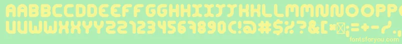 フォントConcentrateBold – 黄色の文字が緑の背景にあります