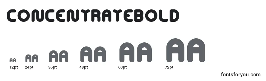 ConcentrateBold Font Sizes