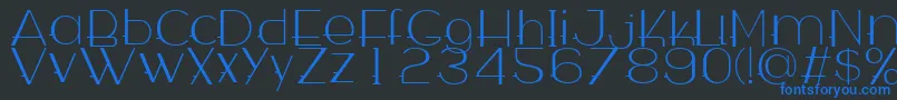 WabecoThin-Schriftart – Blaue Schriften auf schwarzem Hintergrund