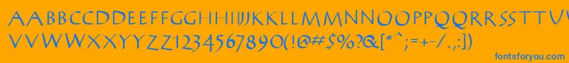 フォントAntikwaBold – オレンジの背景に青い文字