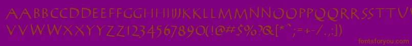 AntikwaBold-fontti – ruskeat fontit violetilla taustalla