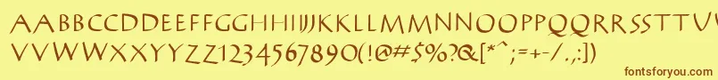 AntikwaBold Font – Brown Fonts on Yellow Background