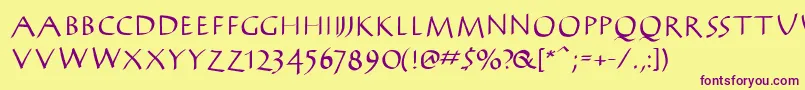 AntikwaBold Font – Purple Fonts on Yellow Background