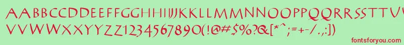 AntikwaBold-fontti – punaiset fontit vihreällä taustalla