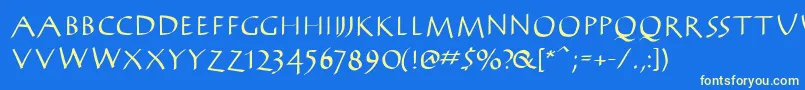 AntikwaBold Font – Yellow Fonts on Blue Background