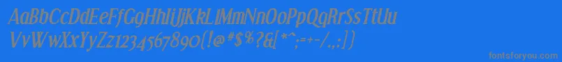 Effloresce Bolditalic Font – Gray Fonts on Blue Background