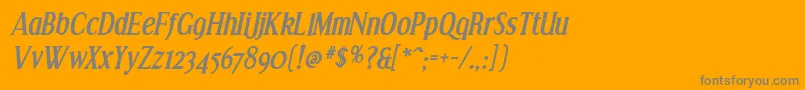 Effloresce Bolditalic Font – Gray Fonts on Orange Background