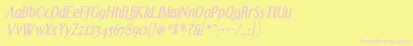 Effloresce Bolditalic Font – Pink Fonts on Yellow Background