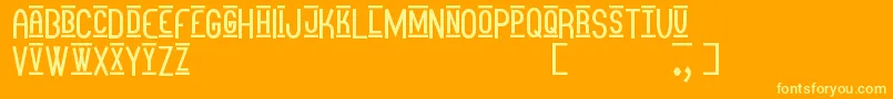 Fonte OtraMasStf – fontes amarelas em um fundo laranja