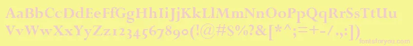 PerpetuaBoldOsf Font – Pink Fonts on Yellow Background