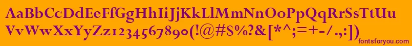 PerpetuaBoldOsf Font – Purple Fonts on Orange Background