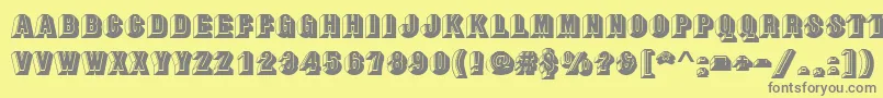 フォントBuxomd – 黄色の背景に灰色の文字