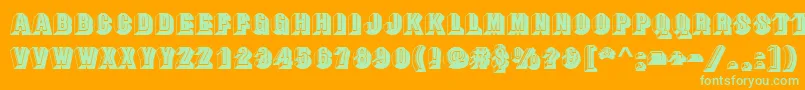 Buxomd Font – Green Fonts on Orange Background