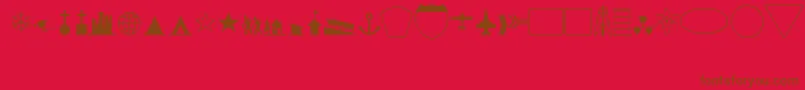 fuente GeographicsymbolsPlain – Fuentes Marrones Sobre Fondo Rojo