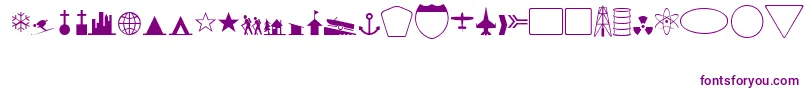 GeographicsymbolsPlain-fontti – violetit fontit