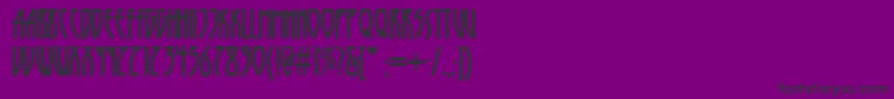 Runy-Schriftart – Schwarze Schriften auf violettem Hintergrund
