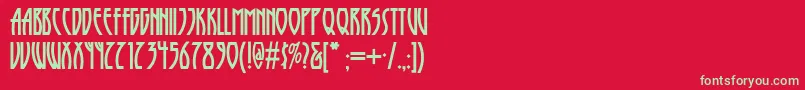 Runy Font – Green Fonts on Red Background