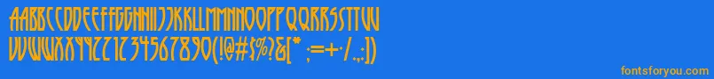 Runy Font – Orange Fonts on Blue Background
