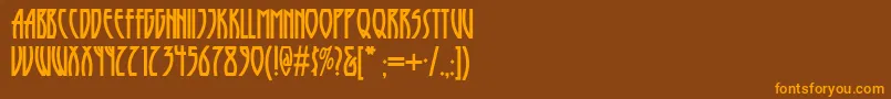 Runy Font – Orange Fonts on Brown Background