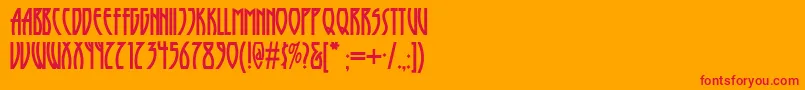 Runy Font – Red Fonts on Orange Background